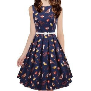 Luouse retro bird dress